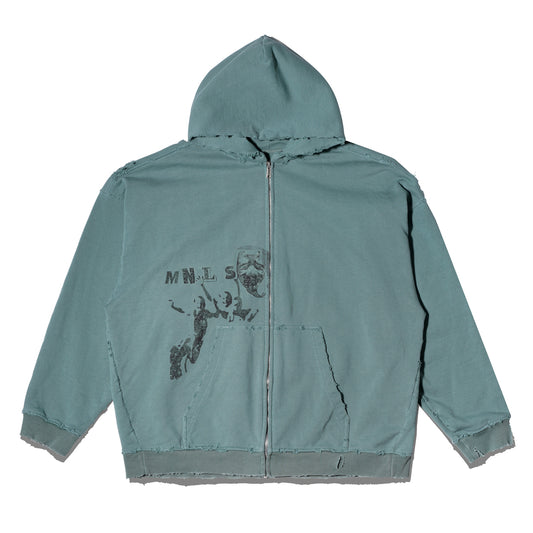 SAD GENERATION ZIP HOODIE / GREEN