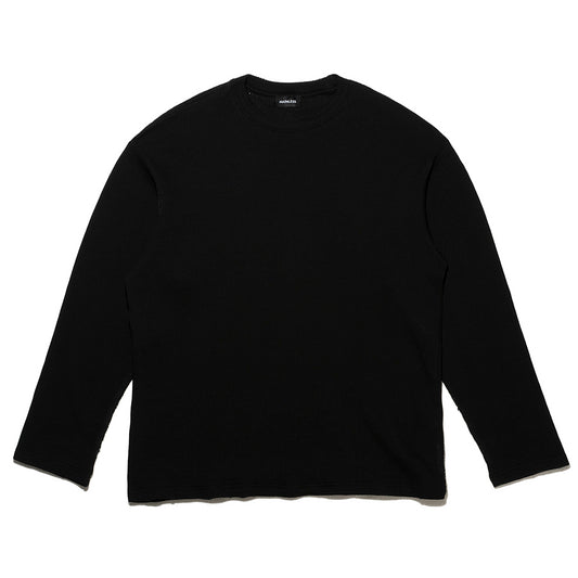 OVERSIZED WAFFLE LS T-SHIRT / DIRTY BLACK