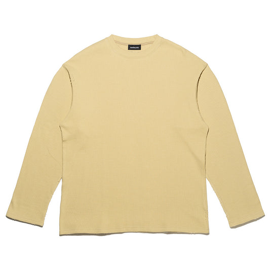 OVERSIZED WAFFLE LS T-SHIRT / YELLOW