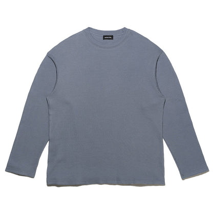 OVERSIZED WAFFLE LS T-SHIRT / FADED BLUE