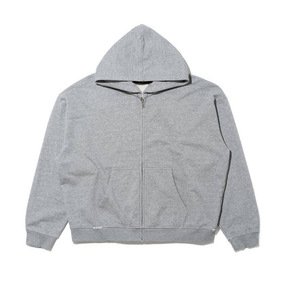 REGULAR FIT ZIP-UP HOODIE / GREY