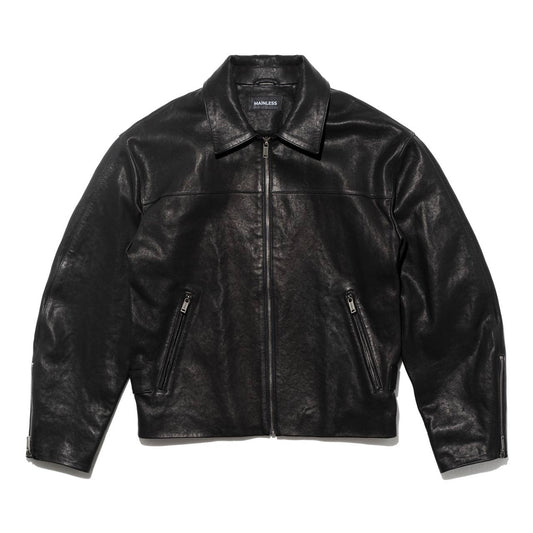 WASHED LEATHER JACKET / BLACK