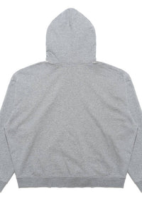 REGULAR FIT ZIP-UP HOODIE / GREY