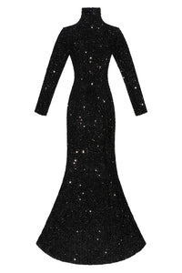 SEQUIN MAXI DRESS / BLACK