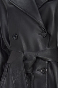 Black leather trenchcoat