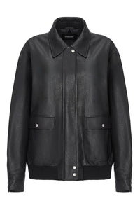 Grainy Leather Moto Jacket