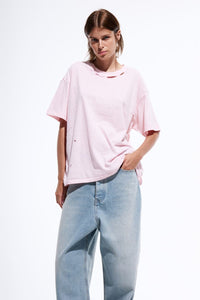 DISTRESSED T-SHIRT / PINK