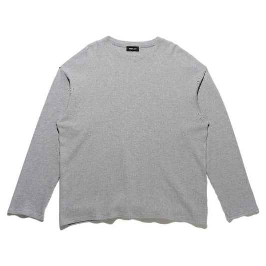 OVERSIZED WAFFLE LS T-SHIRT / GREY