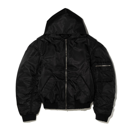 HOODED BOMBER / BLACK