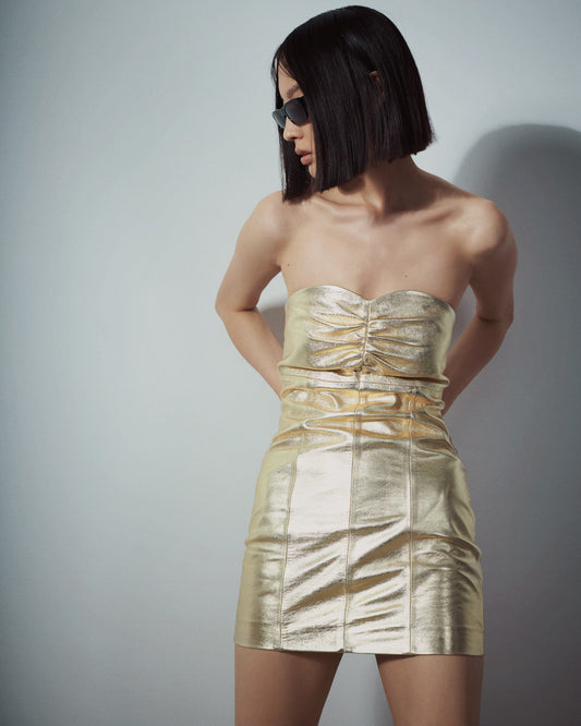 Golden mini dress